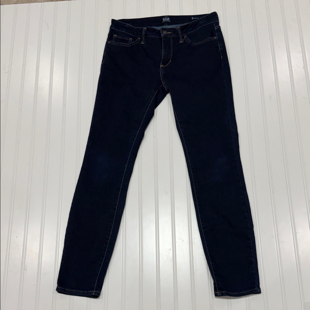 A New Approach Skinny Jeans Dark Wash Stretch Denim Front Back Pockets Size 8